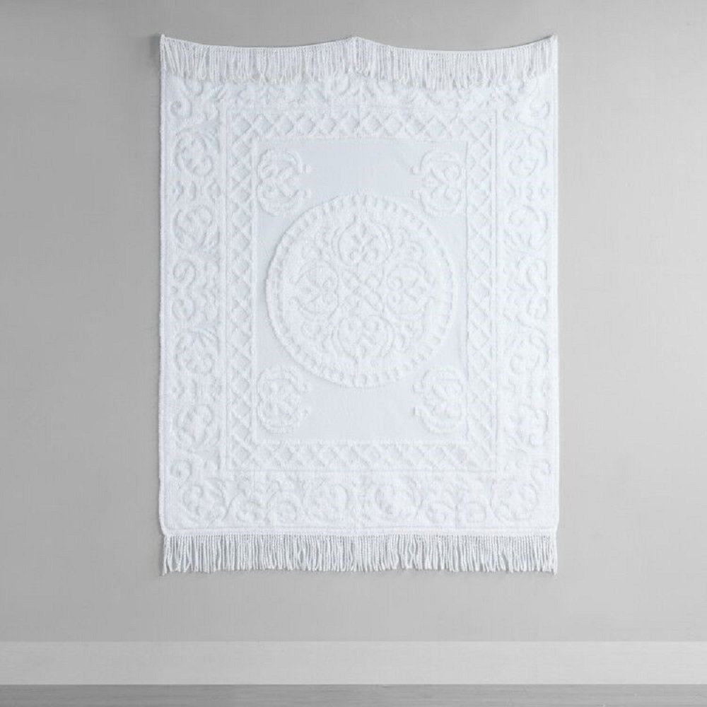 white tufted throw