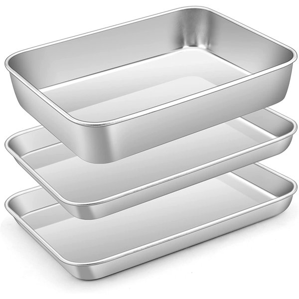 Aluminum sheet pans can be placed in the dishwasher.