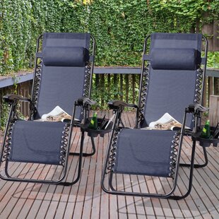 Details about   Set of 2 Folding Zero Gravity Lounge Chairs Beach Patio Outdoor Recliner Holders 