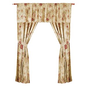 Abbigail Nature/Floral Sheer Rod Pocket Curtain Panels (Set of 2)