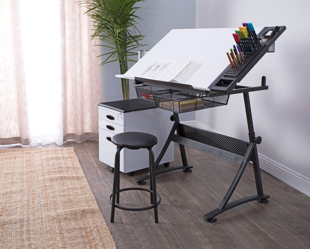 Studio Designs Fusion Drafting Table and Stool Set & Reviews | Wayfair Studio Designs Fusion Drafting Table and Stool Set & Reviews | Wayfair