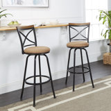 Spokane Adjustable Height Swivel Bar Stool (Set of 2) by Fleur De Lis Living