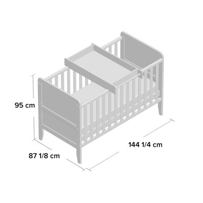 rio cot bed with cot top changer