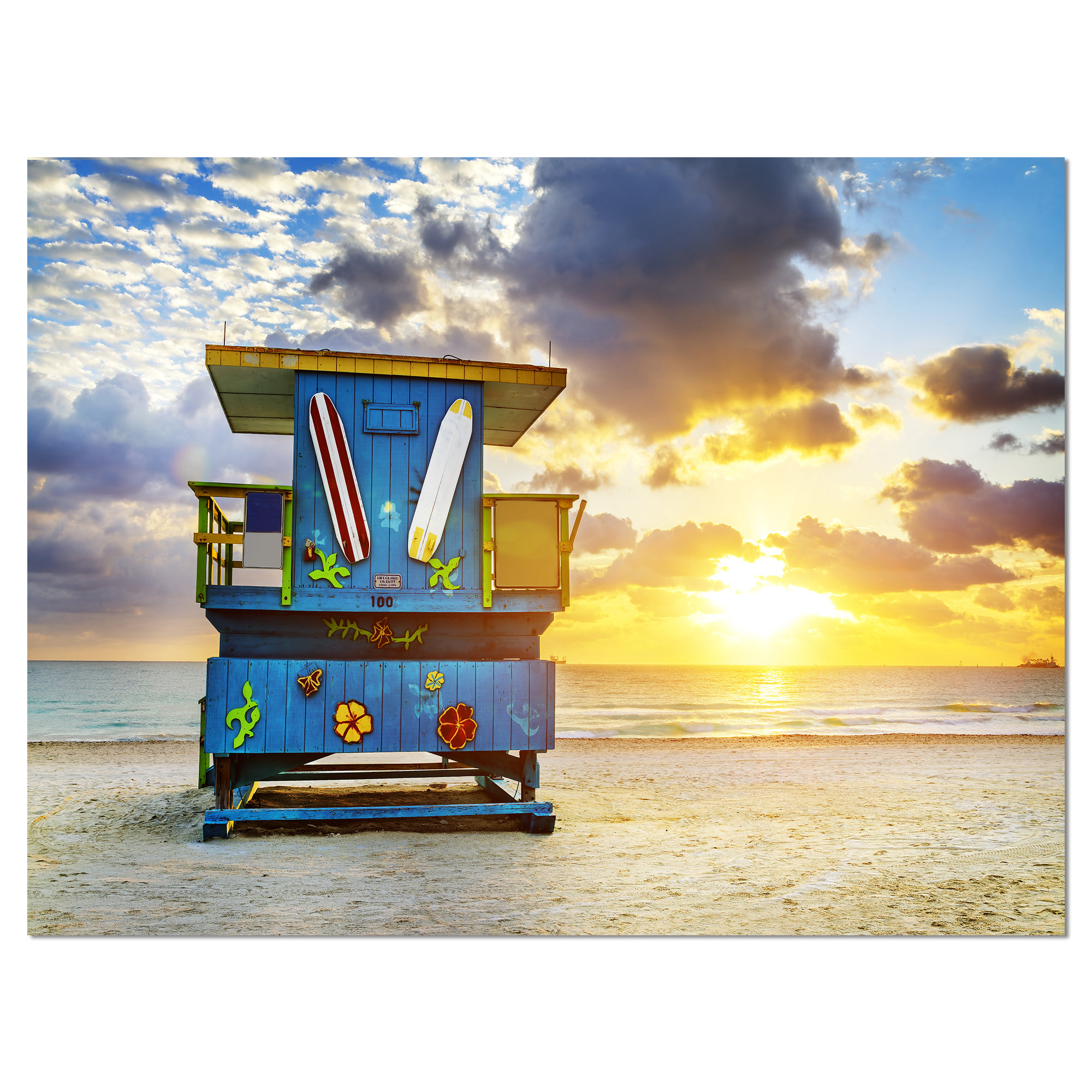 Designart Miami South Beach Sunrise Photographic Print On Designart Miami South Beach Sunrise