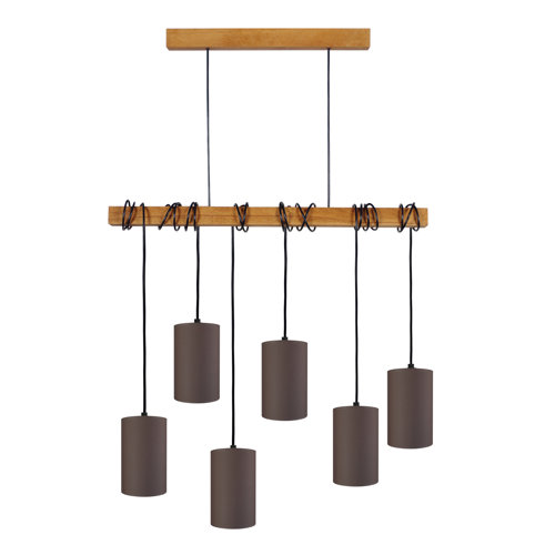 Scarborough 6-Light Kitchen Island Pendant Mercury Row Shade Colour: Dark Brown