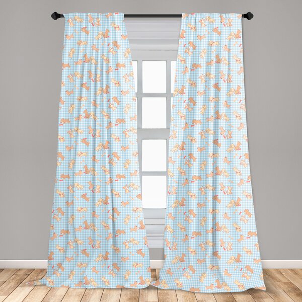 Youth Kitchen Curtains 2 Panel Set Window Drapes 55/" X 39/" Ambesonne