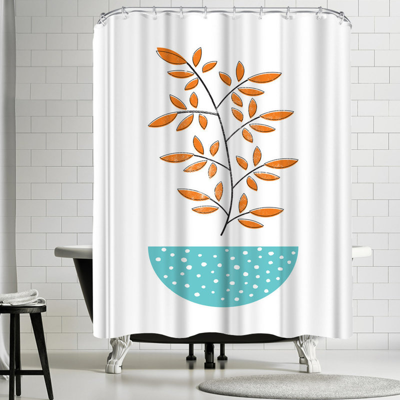 East Urban Home Ikonolexi Mid Century Modern Single Shower Curtain