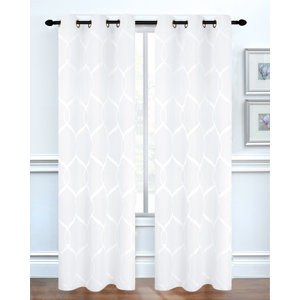 Middlebury Modern Geometric Room Darkening Grommet Curtain Panels