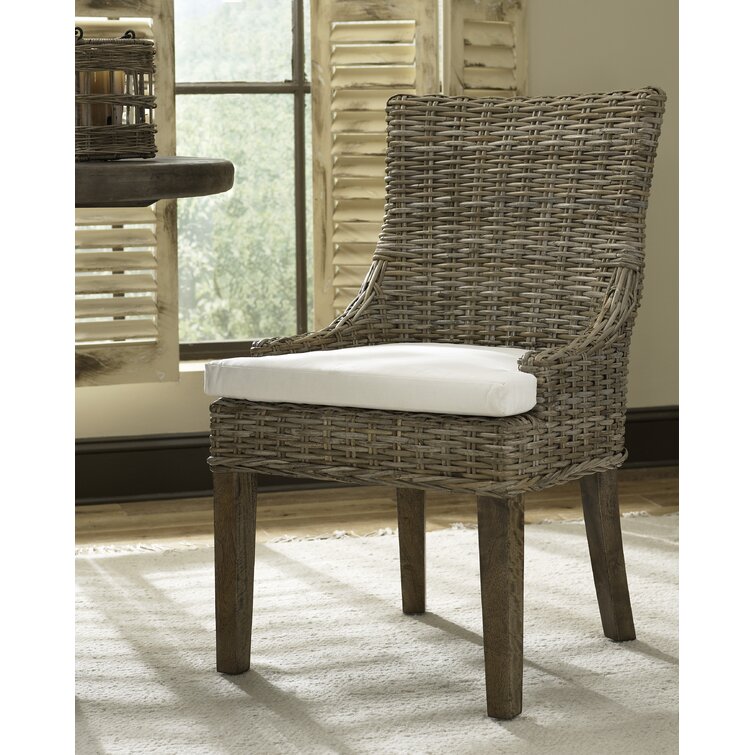 gray rattan dining chair