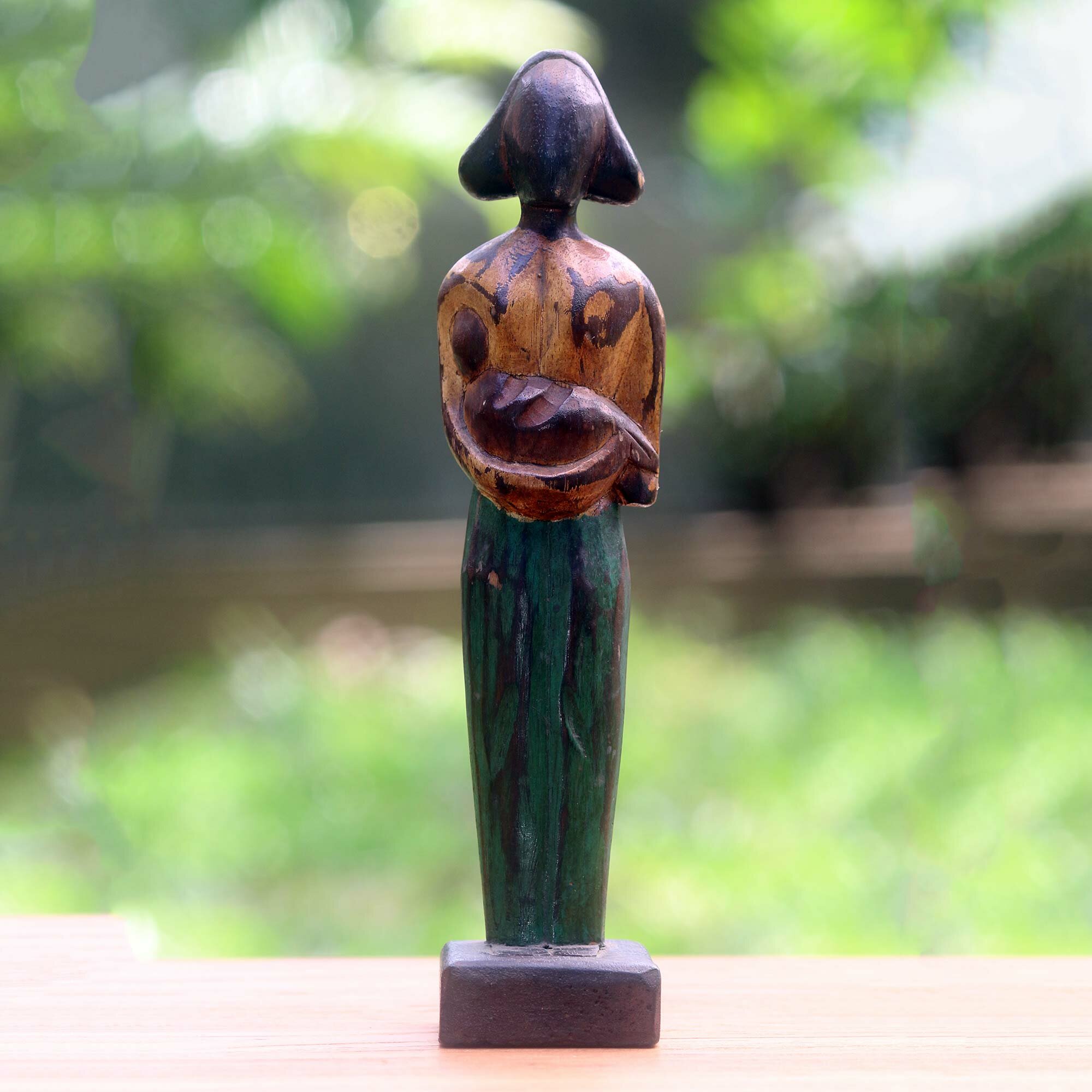 World Menagerie Dedman Lovely Mother 12 5 Wood Indonesia Figurine Wayfair