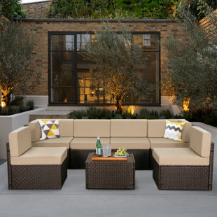 wayfair merton 7 piece rattan