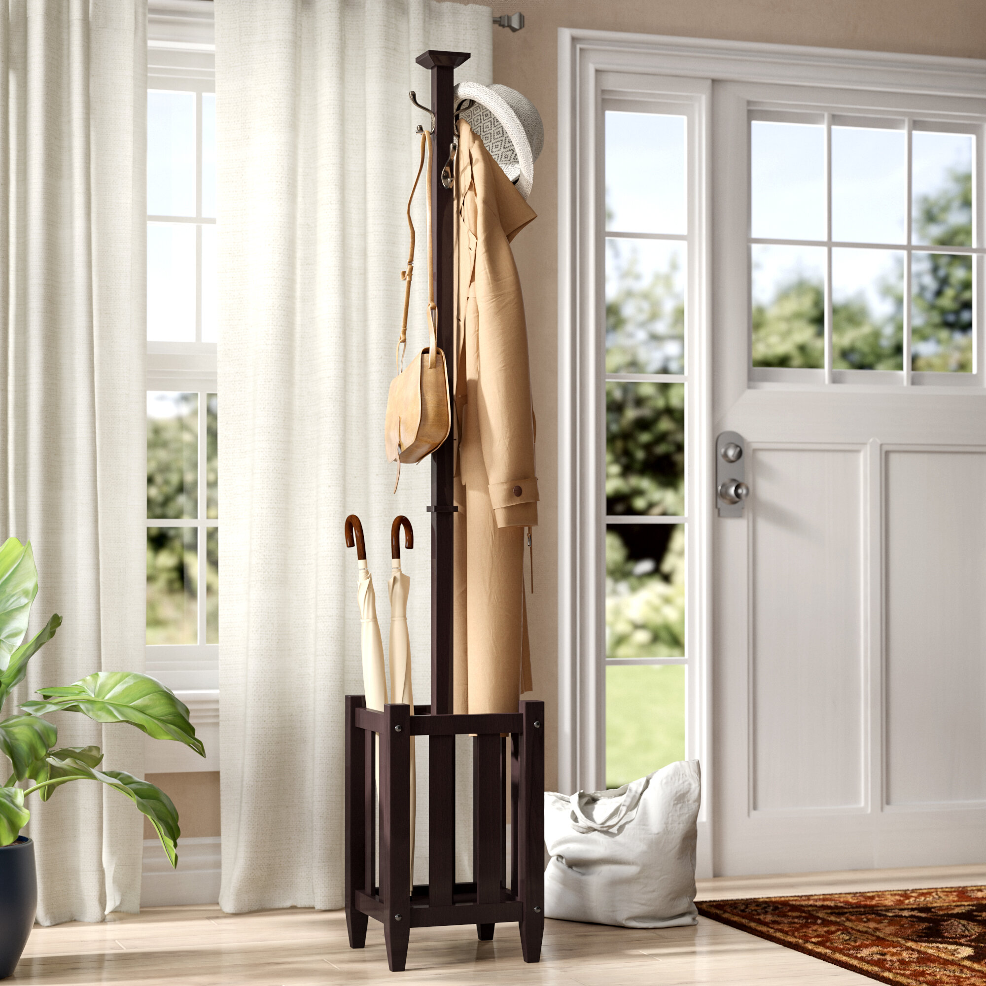 coat tree with umbrella stand