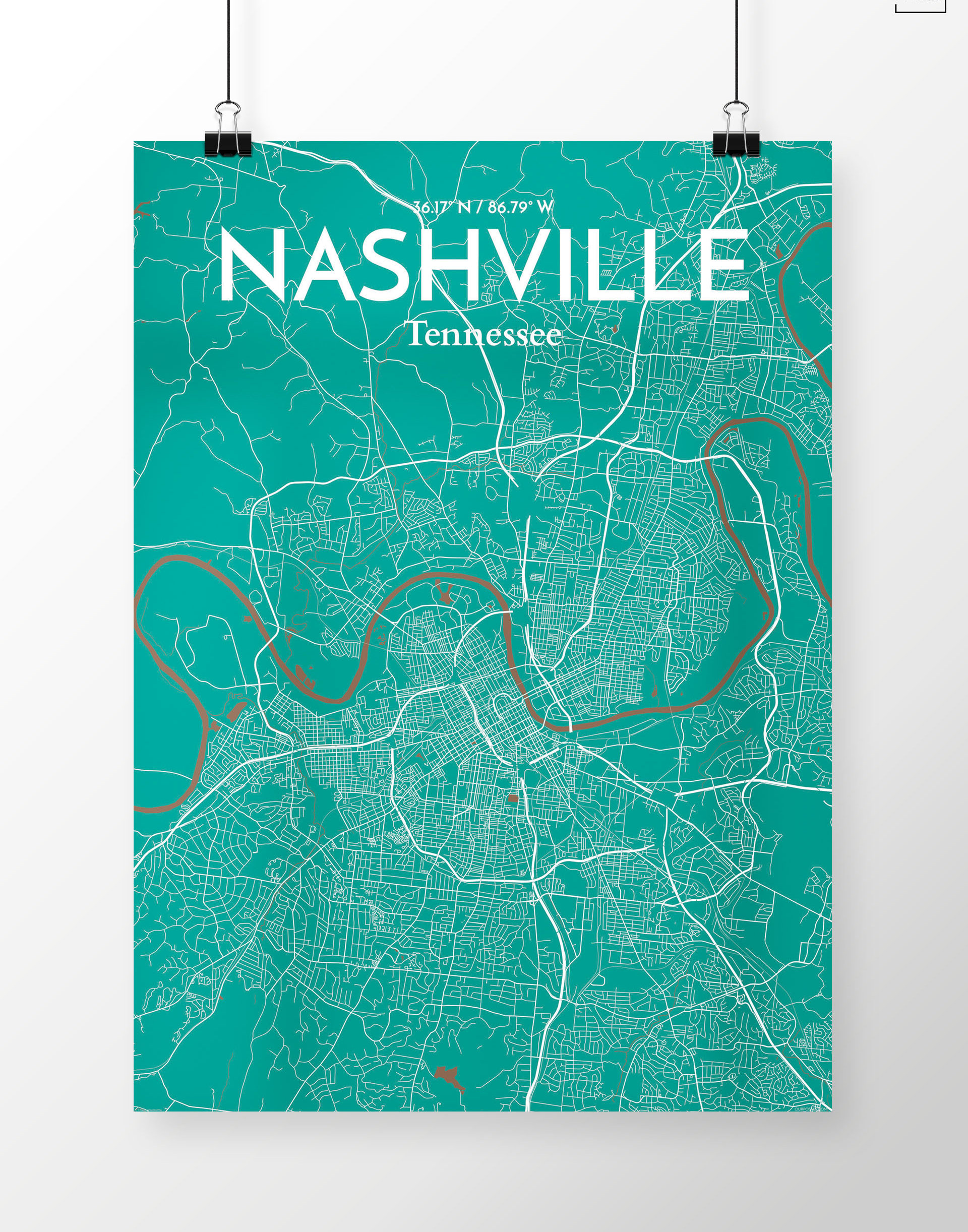 Wrought Studio Nashville City Map Unframed Graphic Art Wayfair