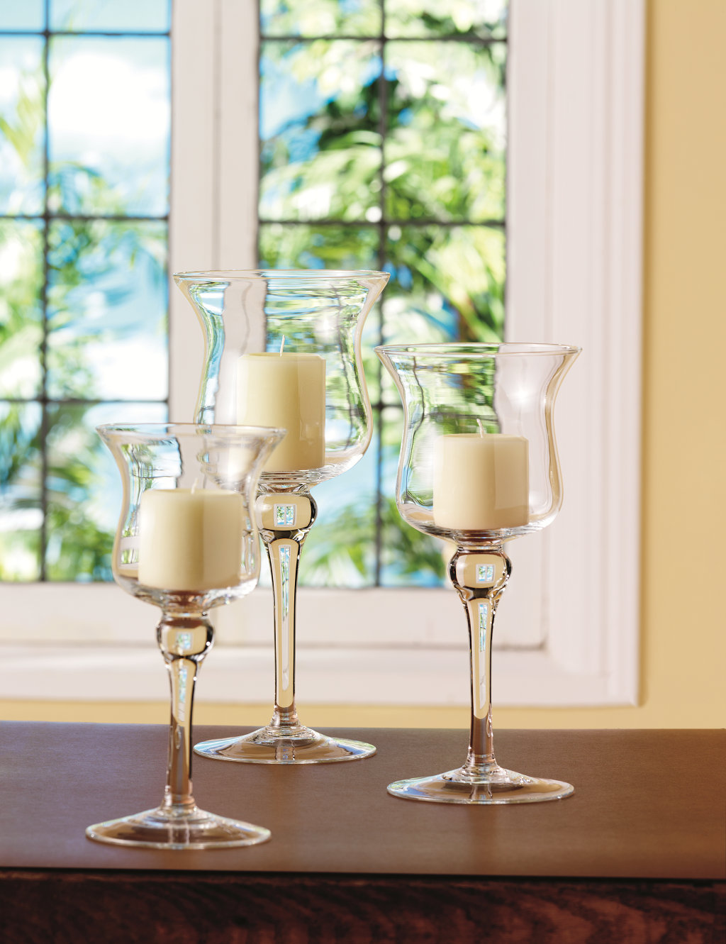 Charlton Home Barski Hand Blown 3 Piece Glass Hurricane Set Wayfair