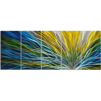 Latitude Run 5 Piece Bloom Of Rebirth Handmade Metal Sculpture
