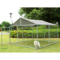 ASJMR Large Dog Kennel Dog Cage Dog Playpen Galvanized Steel Dog Fence Outdoor Chicken Coop Hen House Pet Playpen,UV & Water Resistant Black Proof Cover & Secure Lock 