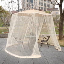 Outdoor Umbrella Mosquito Netting Cover Single Door for Umbrellas Patio Deck