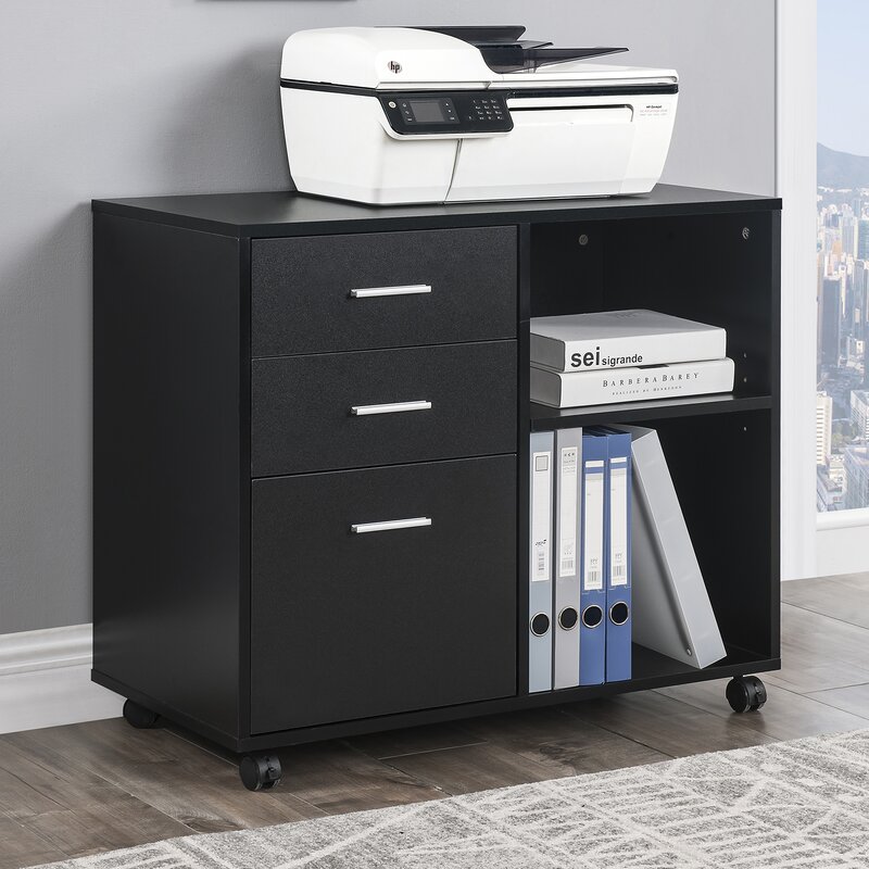 Inbox Zero 3-Drawer Mobile Lateral Filing Cabinet