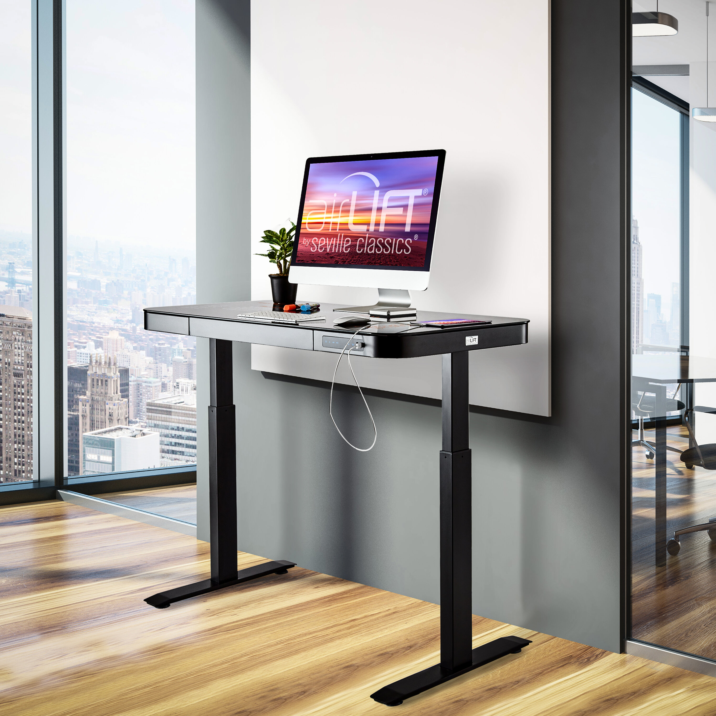 seville slider desk grey