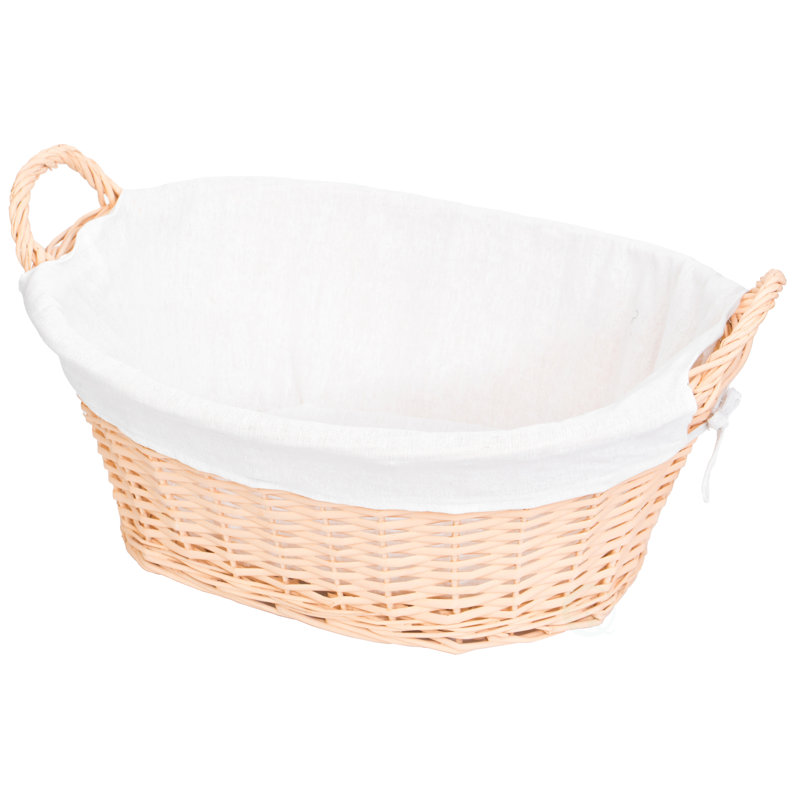 Gracie Oaks Wicker Laundry Hamper Basket With Liner And Side Handles Reviews Wayfair