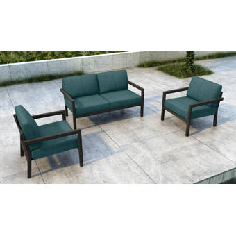 17 Stories Iliana 3 Piece Sofa Seating Group With Sunbrella Cushions Wayfair