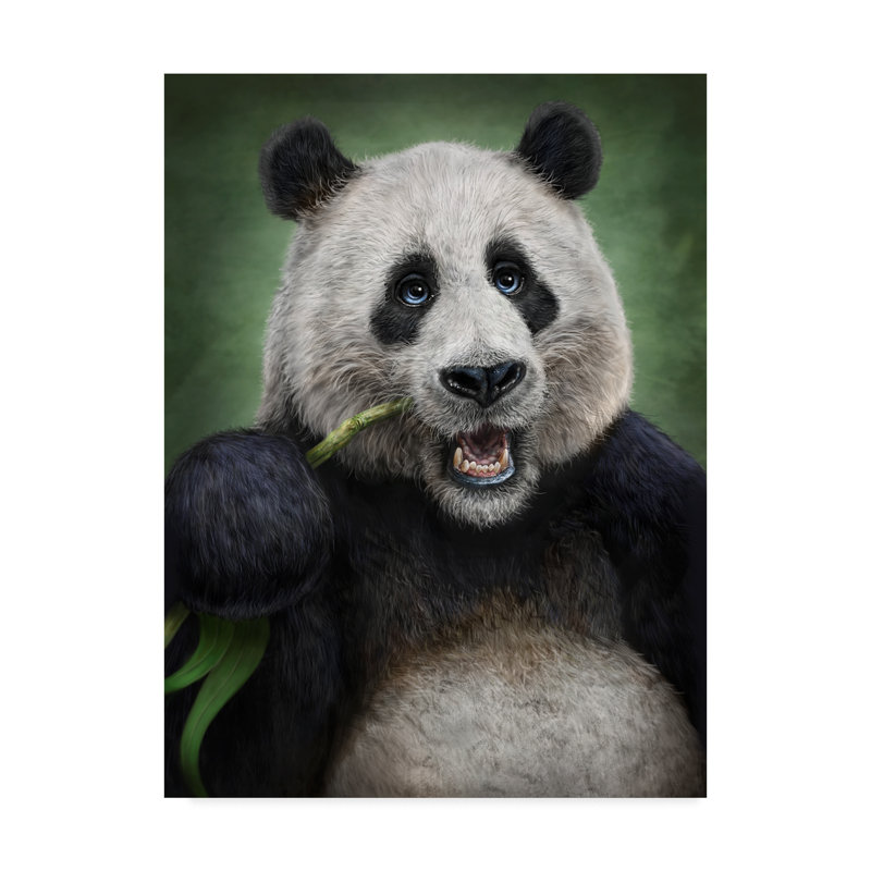 World Menagerie Panda Totem Acrylic Painting Print On Wrapped