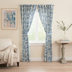 Toulouse Toile  Med Blue  Cotton 280cm/108" Wide Curtain/ Upholstery Fabric 