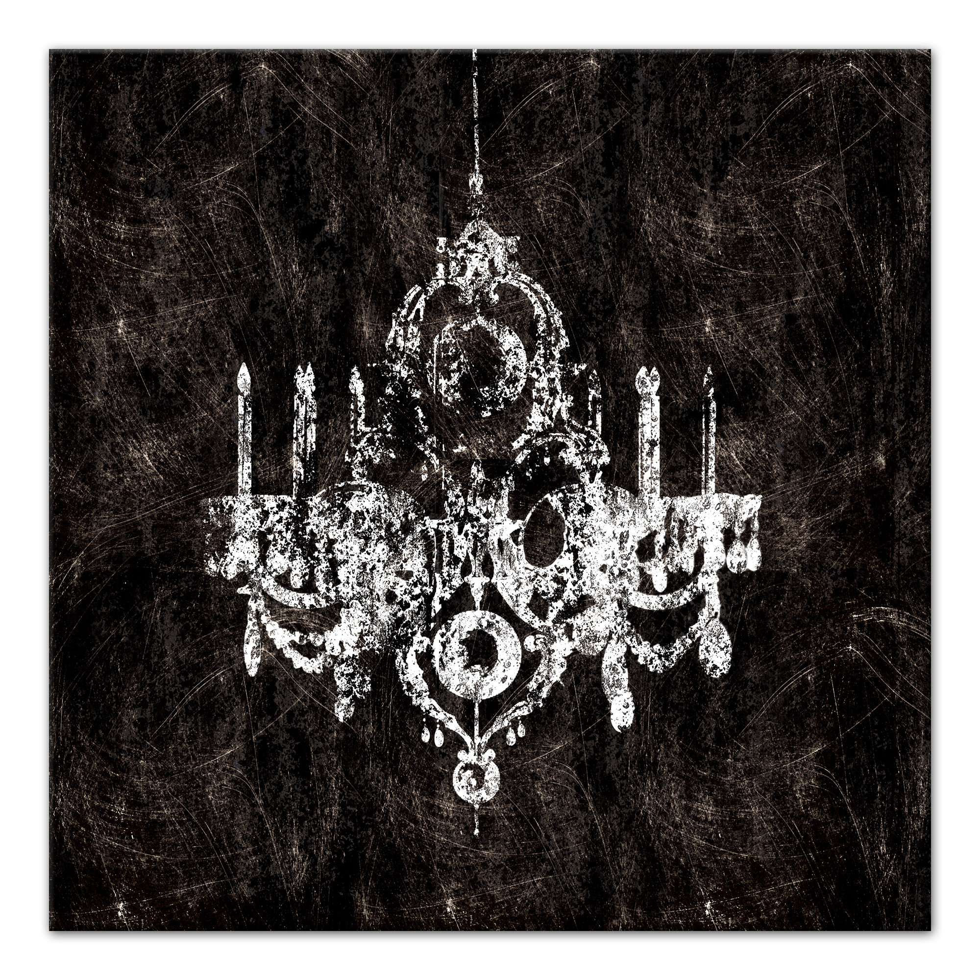 Rosdorf Park Black And White Chandelier Graphic Art Print On Rosdorf Park Black And White Chandelier Graphic Art Print On Wrapped Canvas Wayfair