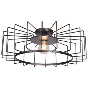 Best Mcelrath Horizontal Cage 1-Light Flush Mount By Williston Forge Outdoor Lighting Mcelrath Horizontal Cage 1-Light Flush Mount By Williston Forge Outdoor Lighting