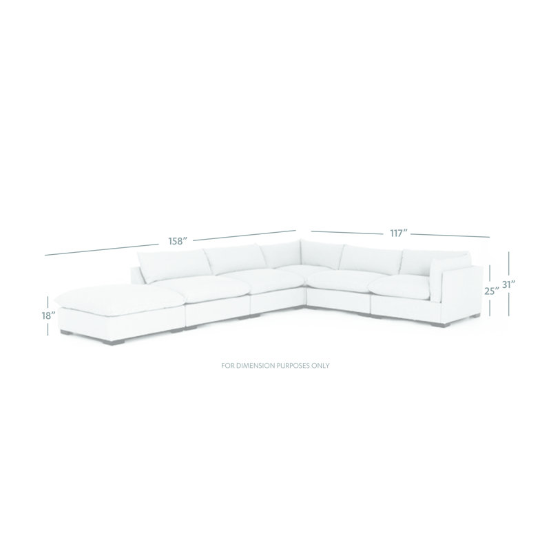 Brayden Studio Southwold 158 Left Hand Facing Sofa And Chaise With Ottoman Wayfair