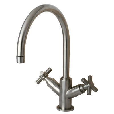 Concord Double Handle Kitchen Faucet Kingston Brass Finish Brushed