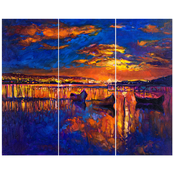 East Urban Home City View In Golden Sunset Oil Painting Print