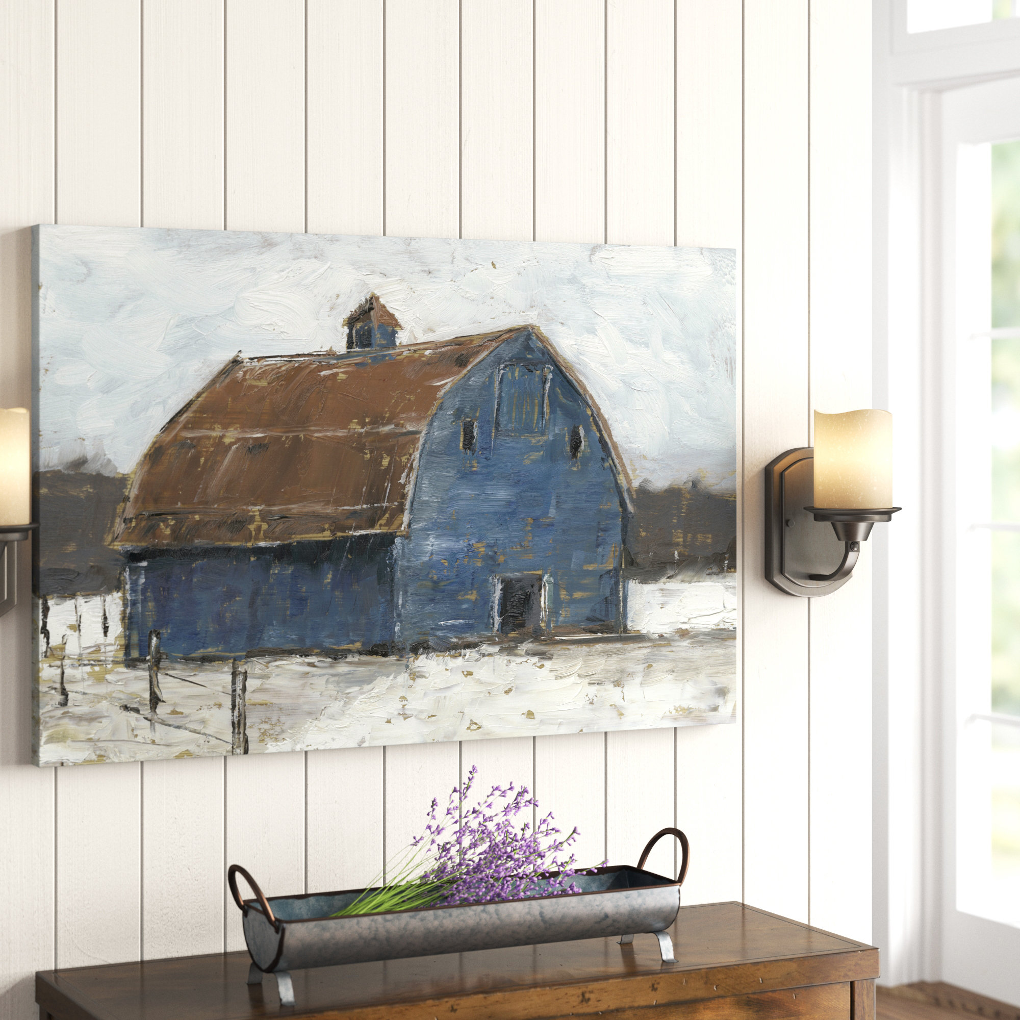 Laurel Foundry Modern Farmhouse Blue Barn I by Ethan Harper - Wrapped ...