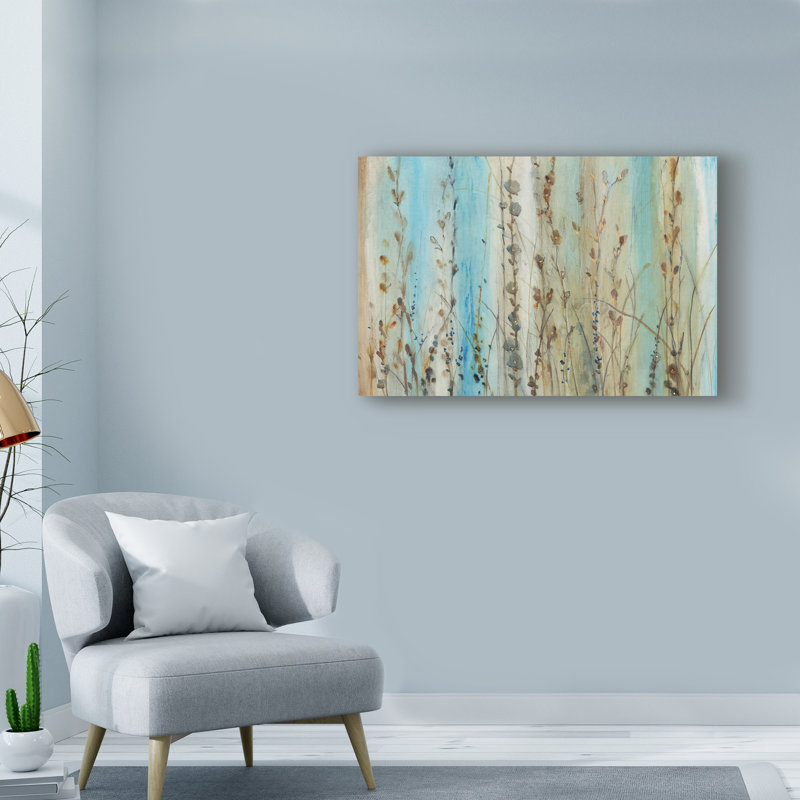 Highland Dunes Ombre Floral I Acrylic Painting Print On Wrapped Canvas Wayfair