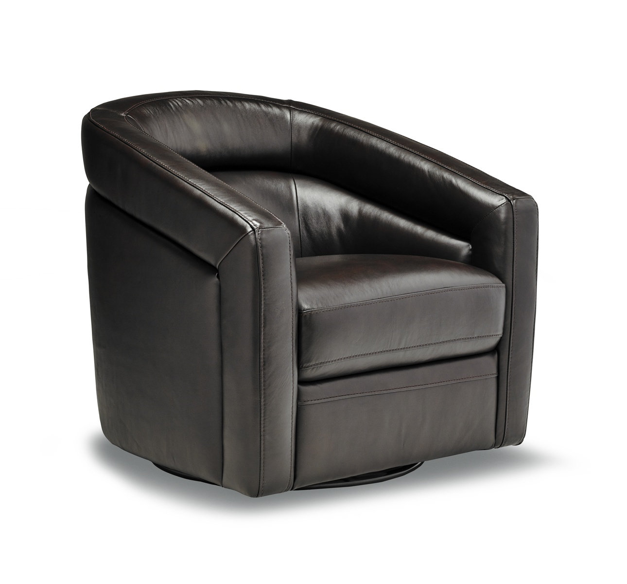Wade Logan Guercio 32 Wide Tufted Genuine Leather Swivel Barrel Chair Reviews Wayfair