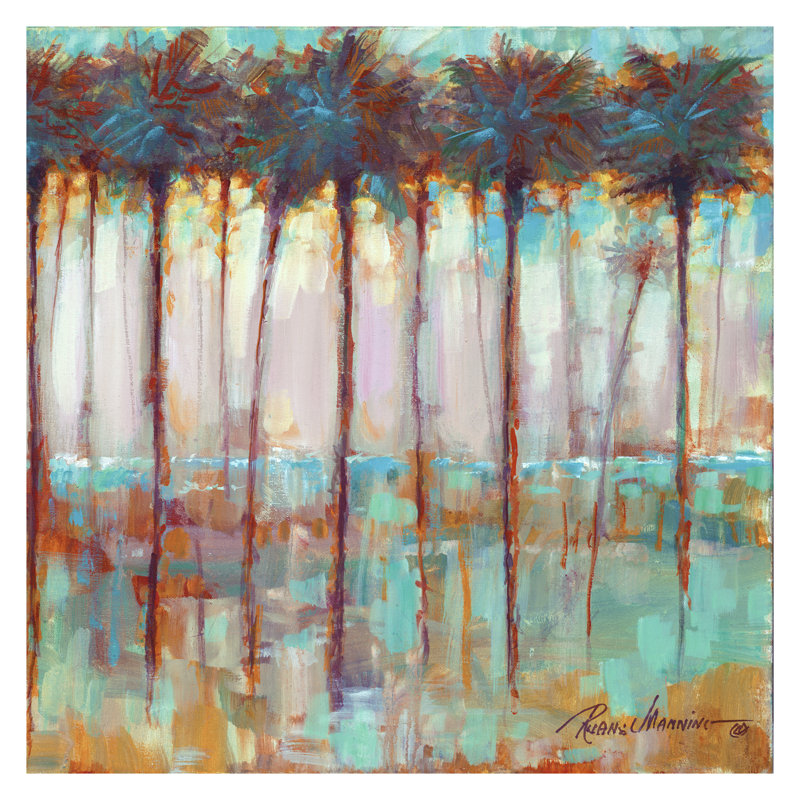 Bay Isle Home Palms At Dusk Acrylic Painting Print On Wrapped Canvas Wayfair