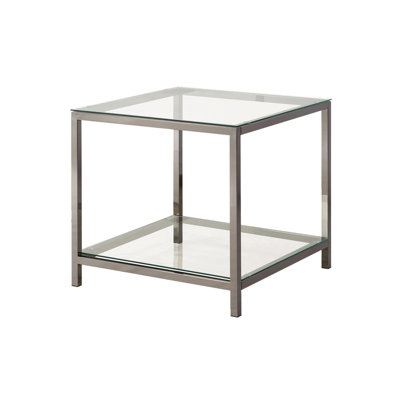 Harway Glass Top End Table Storage