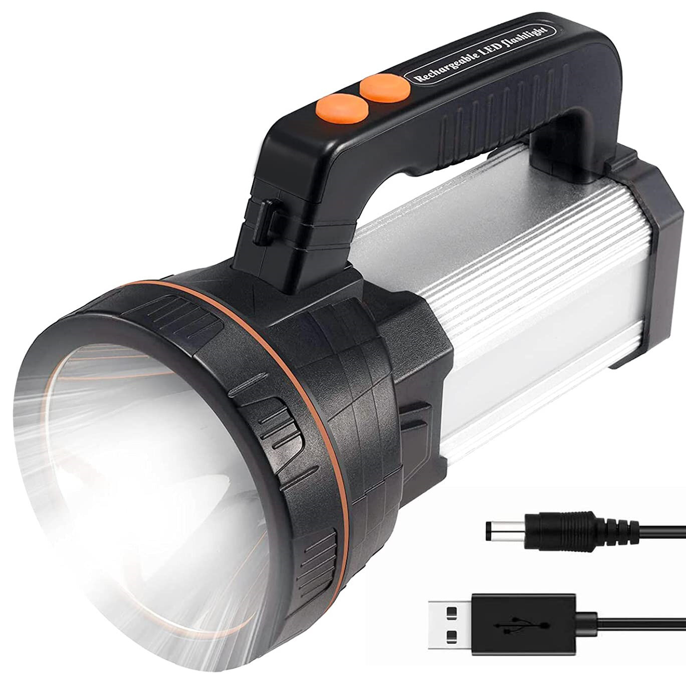 6000 Lumen LED Flashlight Handheld Rechargeable 9600mAh Large Torchlight Search