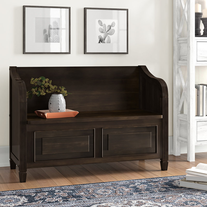 Three Posts Gorlest Wood Storage Bench Reviews Wayfair