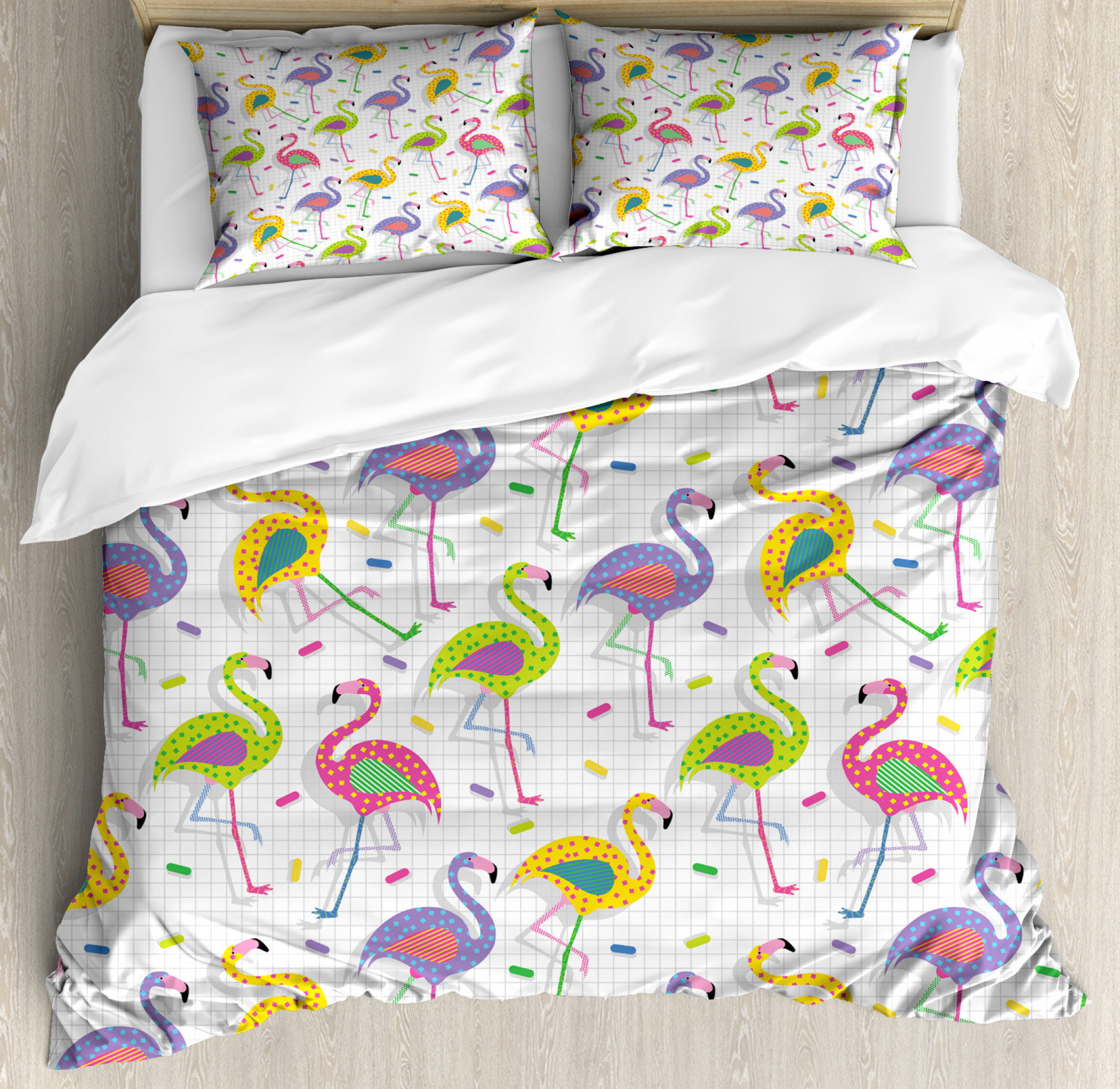 East Urban Home Ambesonne Flamingo Duvet Cover Set Colourful