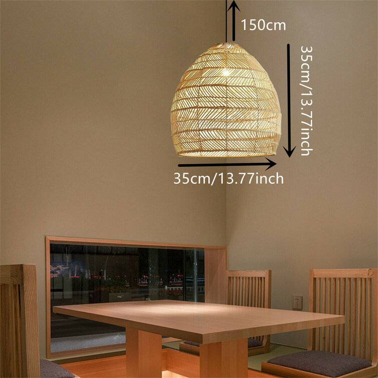 Bayou Breeze Rattan Lamp Pendant Light Bamboo Lantern Chandelier ...