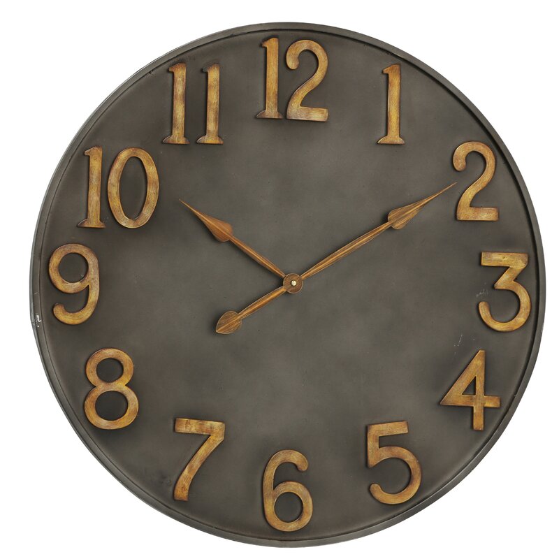 17 Stories Mckibben Metal Wall Clock & Reviews | Wayfair