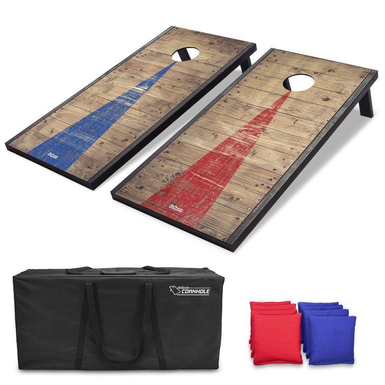 GoSports 2' x 4' Rustic Decal Cornhole Board with Carrying Case ...
