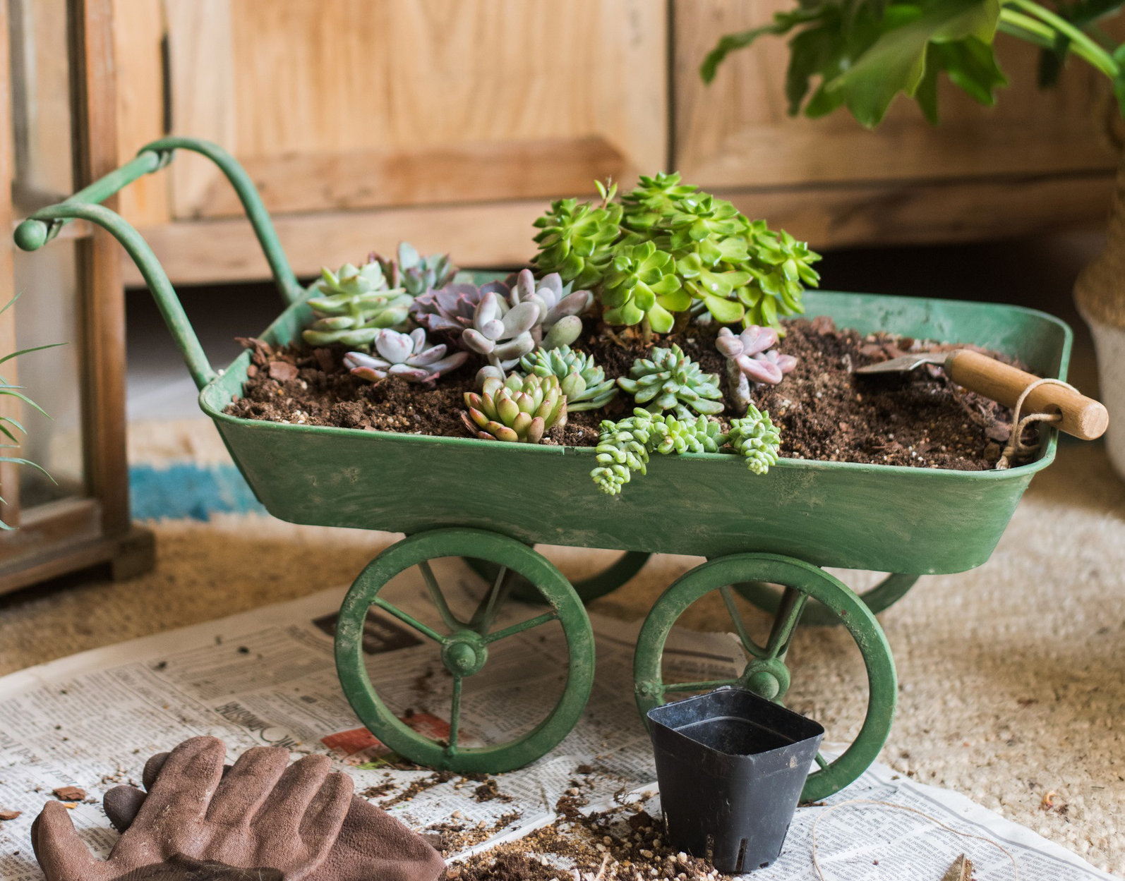 August Grove® Penix Metal Wheelbarrow Planter Wayfair