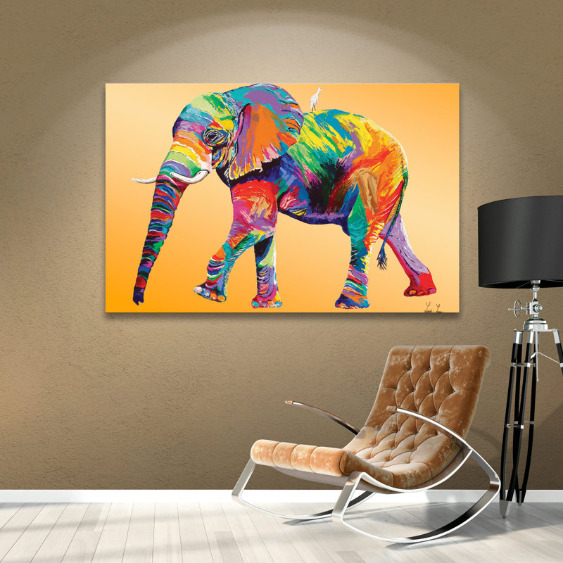 Elephant Wall Art - 'The Ride' - Graphic Art Print on Canvas