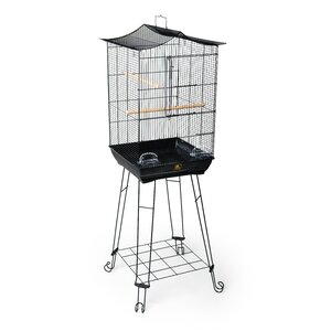 Crown Roof Parakeet Cage with Stand