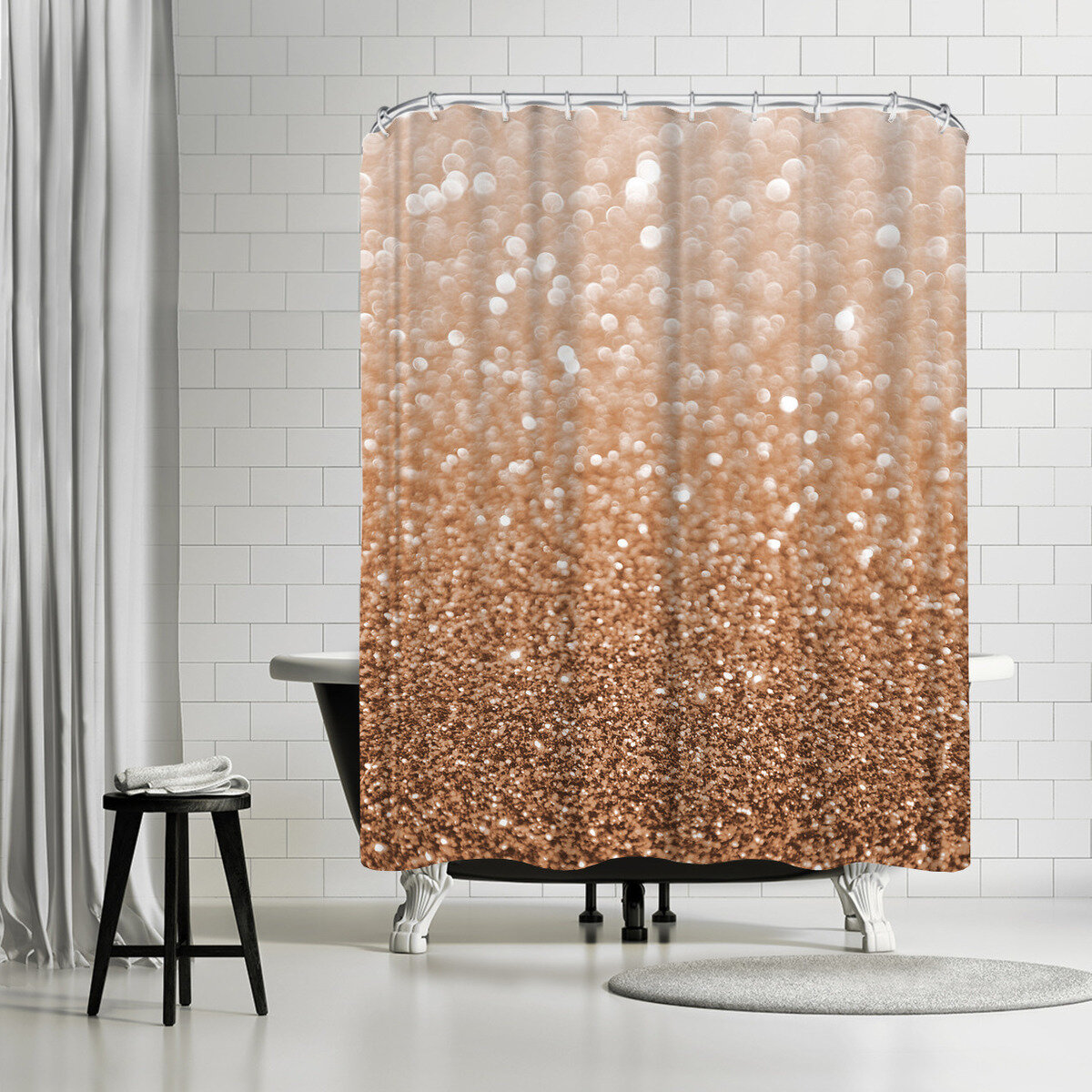 East Urban Home Emanuela Carratoni Copper Shiny Texture Single Shower Curtain Reviews Wayfair