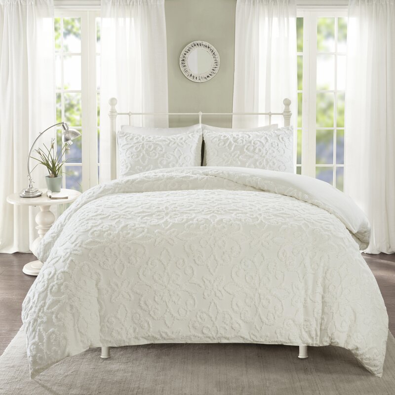 Ophelia Co Keeney Tufted Cotton Chenille Duvet Cover Set