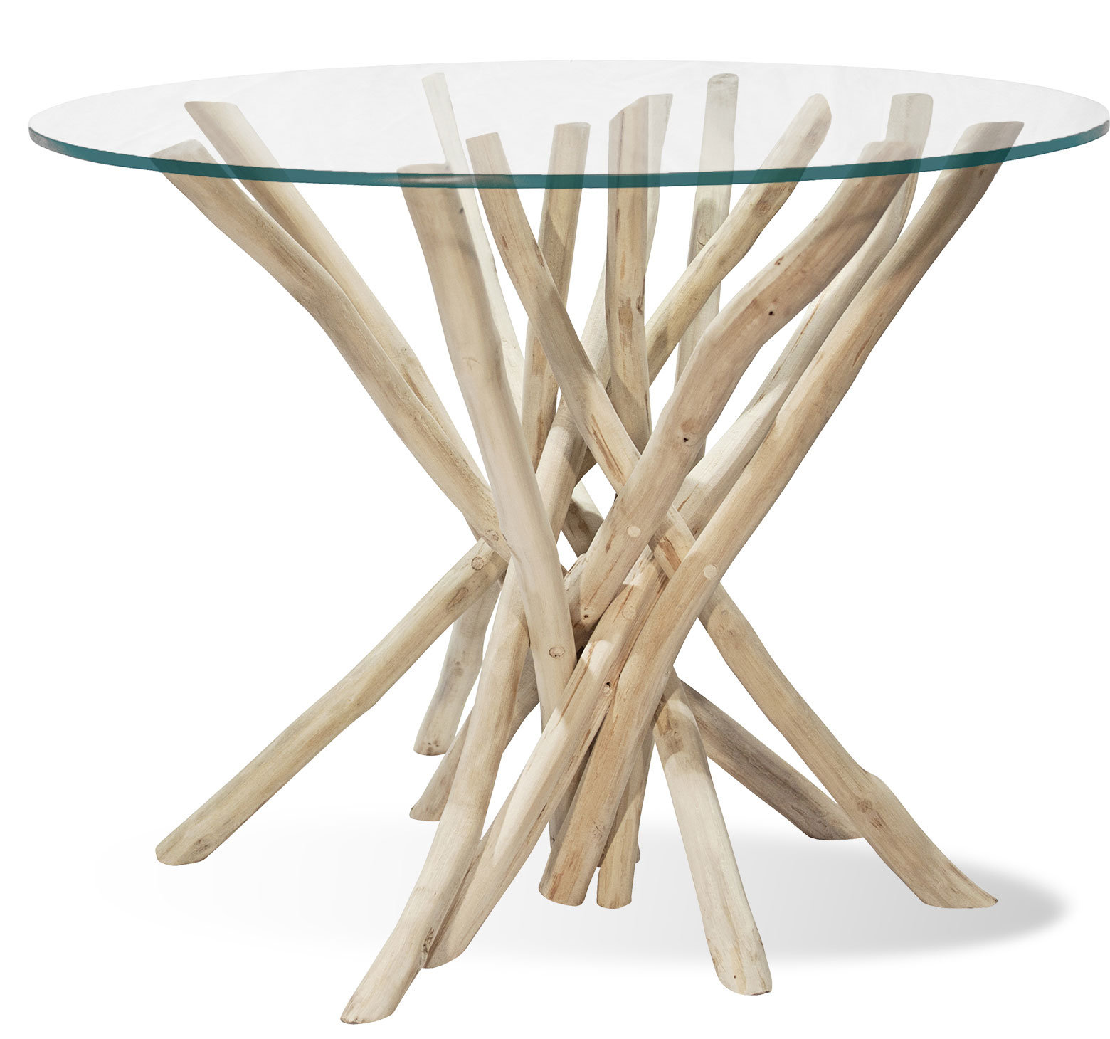Round Branch Wood End Table