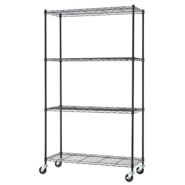 48" Sturdy Durable Storage Shelves Details about   PLASTIC GARAGE SHELVING UNIT Black or White